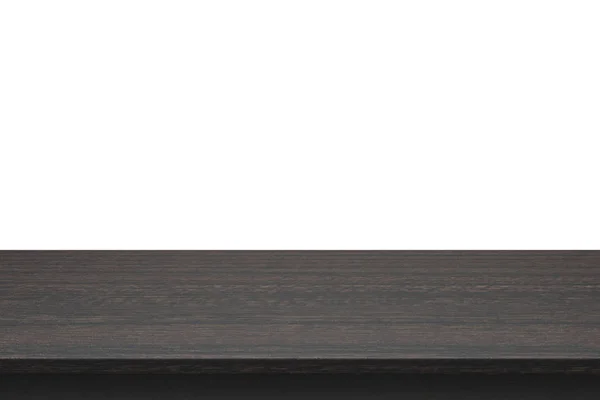 Дерев'яний стіл зверху на ізольованому білому тлі — стокове фото