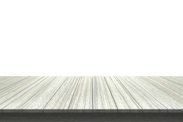 分離の白い背景の上の木製のテーブル トップ — ストック写真