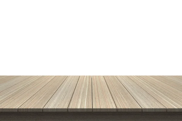 Træ bordplade på isoleret hvid baggrund - Stock-foto