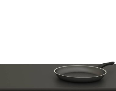 İzole beyaz zemin üzerine masada boş Pan