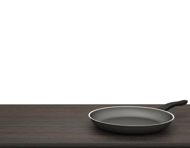 İzole beyaz zemin üzerine masada boş Pan