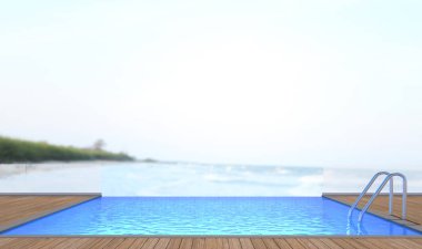 Yüzme Havuzu ve Teras, doğa arka plan bulanıklık