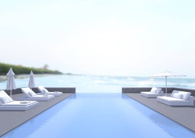 Yüzme Havuzu ve Teras, doğa arka plan bulanıklık