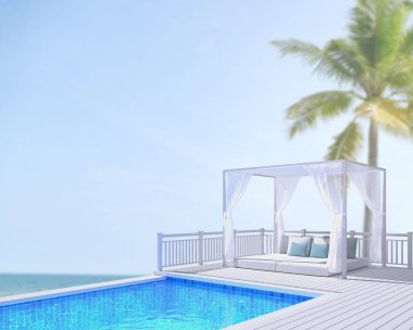 Yüzme Havuzu ve Teras, doğa arka plan bulanıklık