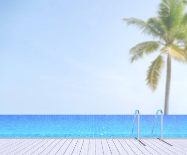 Yüzme Havuzu ve Teras, doğa arka plan bulanıklık