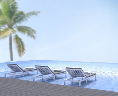 Yüzme Havuzu ve Teras, doğa arka plan bulanıklık