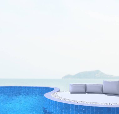 Yüzme Havuzu ve Teras, doğa arka plan bulanıklık