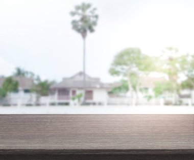 Top masa ve bina, arka plan bulanıklık