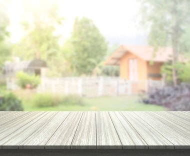 Top masa ve bina, arka plan bulanıklık