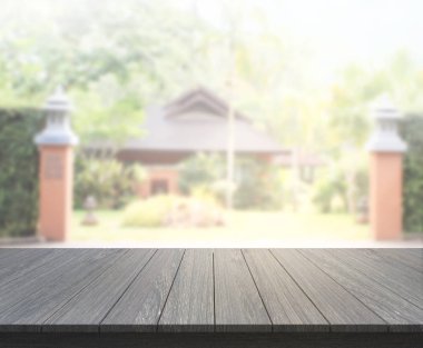 Top masa ve bina, arka plan bulanıklık