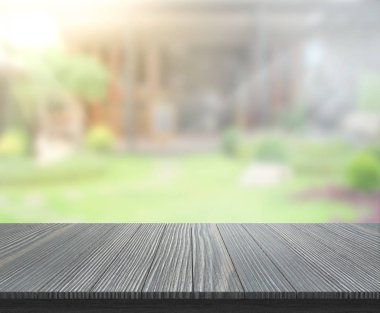 Top masa ve bina, arka plan bulanıklık
