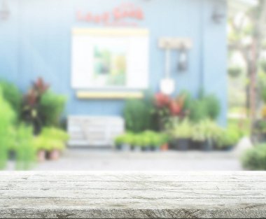 Top masa ve bina, arka plan bulanıklık