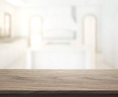 Masa üstü ve arka plan bulanıklık mutfak Oda