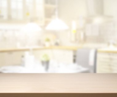 Masa üstü ve arka plan bulanıklık mutfak Oda