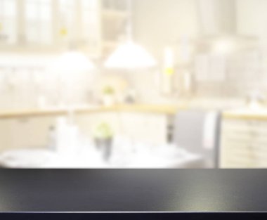 Masa üstü ve arka plan bulanıklık mutfak Oda