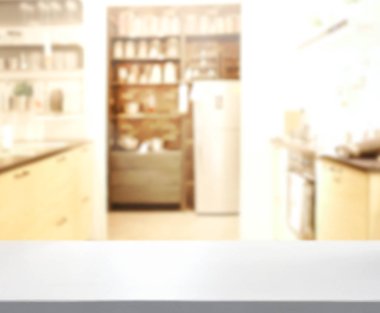 Masa üstü ve arka plan bulanıklık mutfak Oda