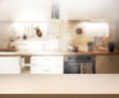Masa üstü ve arka plan bulanıklık mutfak Oda