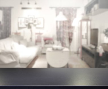 Arka planın Masa Üstü ve Bulanık Oturma Odası