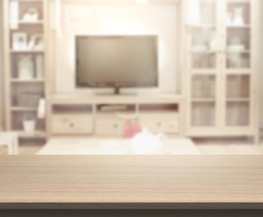 Arka planın Masa Üstü ve Bulanık Oturma Odası