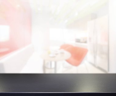 Bulanıklık arka planda Office ahşap masa