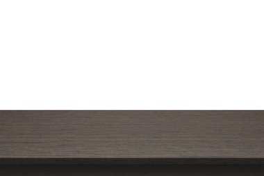 Ahşap masa üstü izole beyaz zemin üzerine