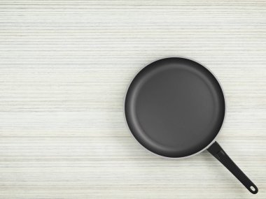 Tablo arka plan üzerinde Üstten Görünüm boş tava