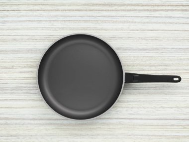 Tablo arka plan üzerinde Üstten Görünüm boş tava