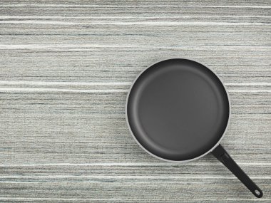 Tablo arka plan üzerinde Üstten Görünüm boş tava