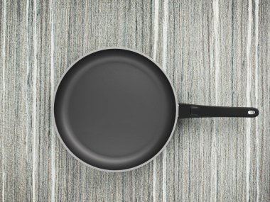 Tablo arka plan üzerinde Üstten Görünüm boş tava