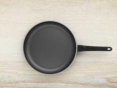 Tablo arka plan üzerinde Üstten Görünüm boş tava