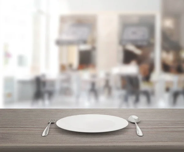 Table Top And Blur Restaurant Of  Background — Stock Photo, Image