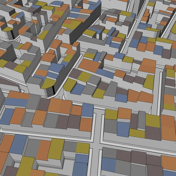 Dessin animé ville oiseau vue arrière-plan urbain — Photo