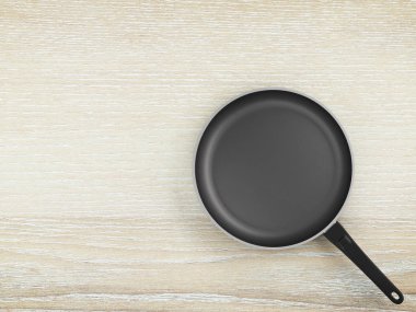 Tablo arka plan üzerinde Üstten Görünüm boş tava