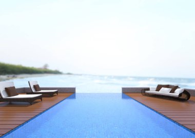 Yüzme Havuzu ve Teras, doğa arka plan bulanıklık