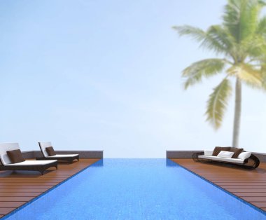 Yüzme Havuzu ve Teras, doğa arka plan bulanıklık