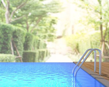 Yüzme Havuzu ve Teras, doğa arka plan bulanıklık