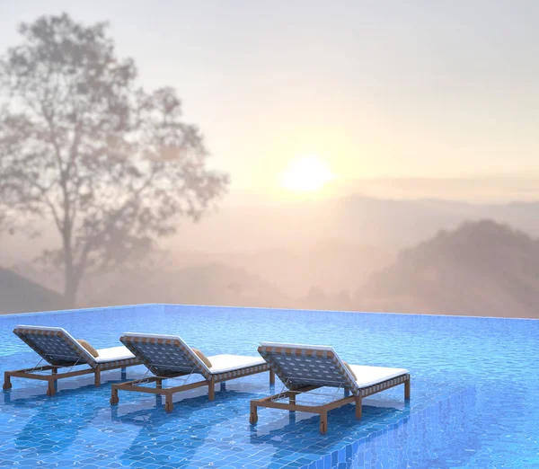 Yüzme Havuzu ve Teras, doğa arka plan bulanıklık