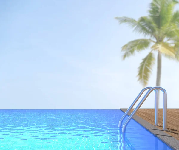 Yüzme Havuzu ve Teras, doğa arka plan bulanıklık