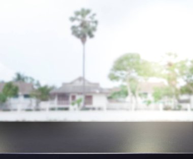 Top masa ve bina, arka plan bulanıklık