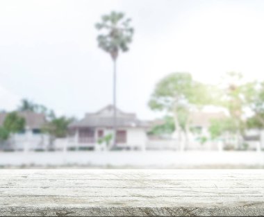 Top masa ve bina, arka plan bulanıklık