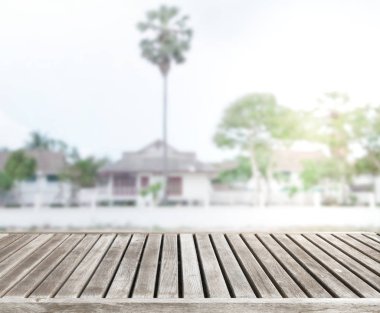 Top masa ve bina, arka plan bulanıklık