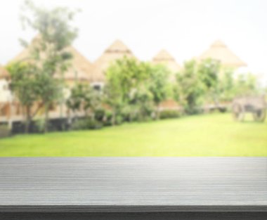 Top masa ve bina, arka plan bulanıklık