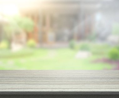 Top masa ve bina, arka plan bulanıklık