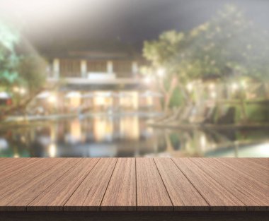 Top masa ve bina, arka plan bulanıklık