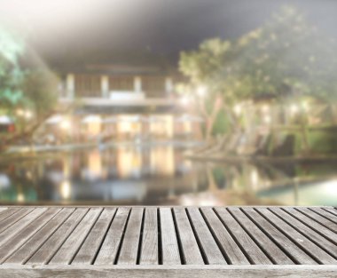 Top masa ve bina, arka plan bulanıklık