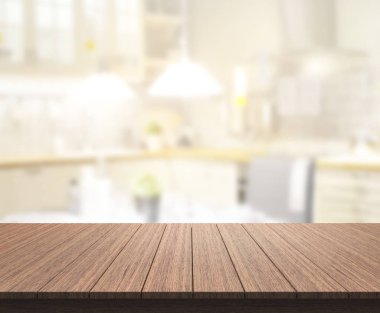 Masa üstü ve arka plan bulanıklık mutfak Oda