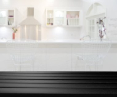 Masa üstü ve arka plan bulanıklık mutfak Oda