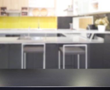 Masa üstü ve arka plan bulanıklık mutfak Oda