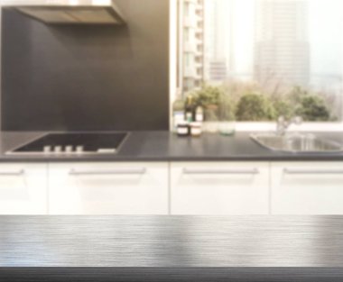 Masa üstü ve arka plan bulanıklık mutfak Oda