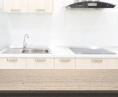 Masa üstü ve arka plan bulanıklık mutfak Oda